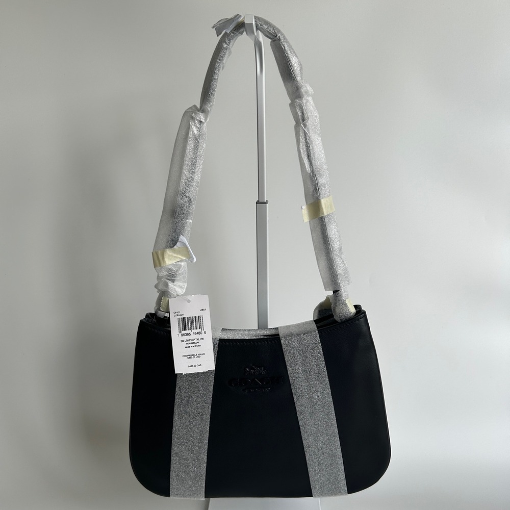 Coach Penelope CP101 Black Leather Shoulder Bag New - Picture 1 of 8